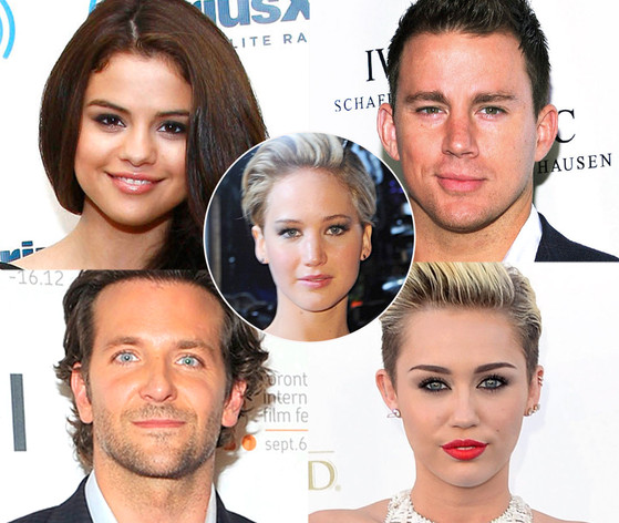 Jennifer Lawrence, Selena Gomez, Channing Tatum, Bradley Cooper, Miley Cyrus Jennifer Lawrence, Selena Gomez, Channing Tatum, Bradley Cooper, Miley Cyrus